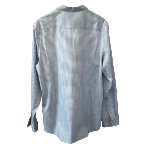New CALVIN KLEIN Men’s Blue Check Long Sleeve Button Down Shirt Size XL - Picture 3 of 5